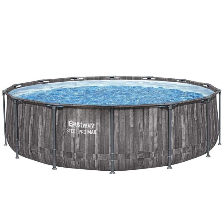 Bestway Steel Pro Max 5614Z allas, Ø427 × 107 cm, 13 030 l, tumma puukuvio