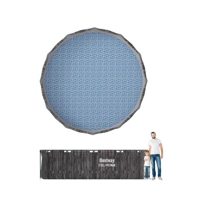 Bestway Steel Pro Max 5614Z allas, Ø427 × 107 cm, 13 030 l, tumma puukuvio