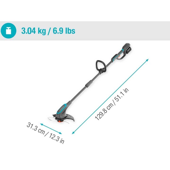 Gardena PowerTrim 30/18V P4A akkureunatrimmeri, 30 cm, 18 V, 4 Ah
