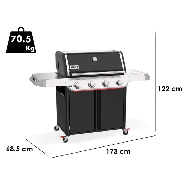 Weber Genesis E-415W kaasugrilli, 4 poltinta, 14,07 kW, 86 × 48 cm