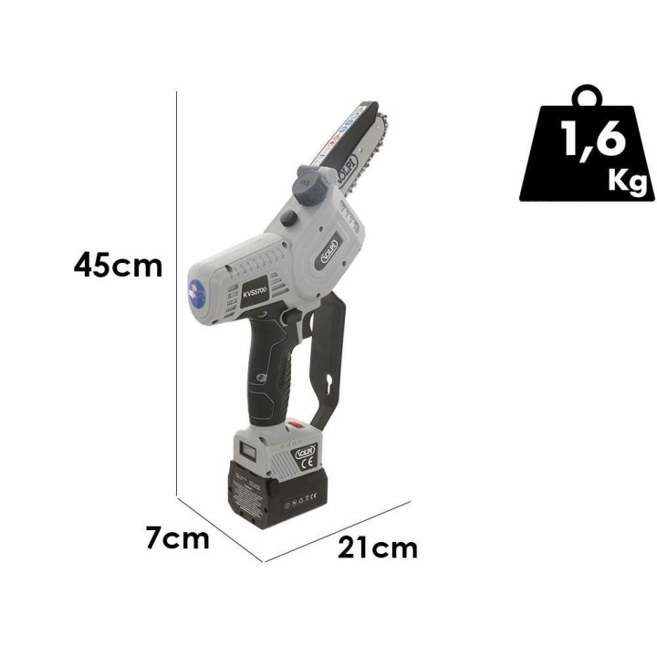 Volpi KVS5700 akkukäyttöinen ketjupotkuri, 880 W, 2 × 21,6 V 2,5 Ah