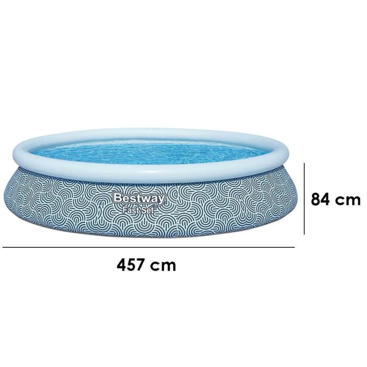 Bestway Fast Set 57313 puhallettava uima-allas, 457 × 84 cm, suodatinpumppu 29 W