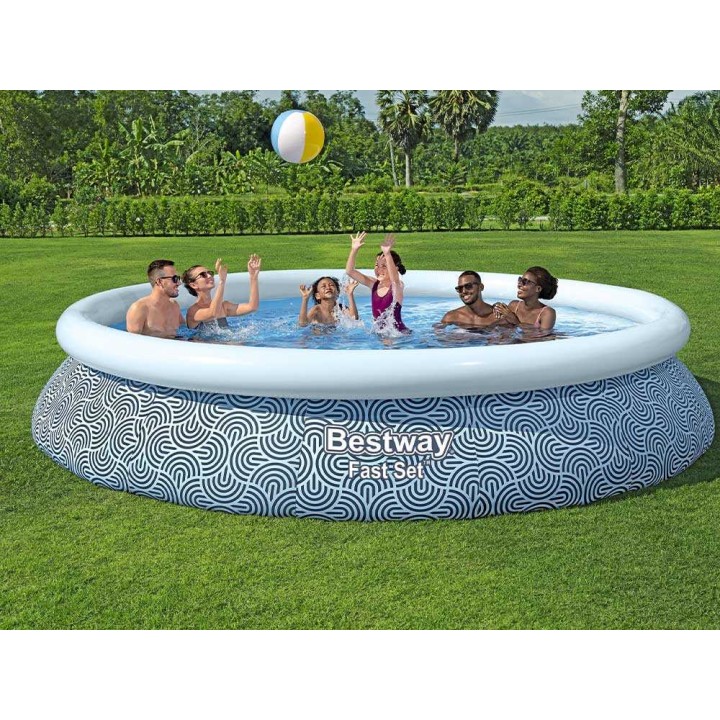 Bestway Fast Set 57313 puhallettava uima-allas, 457 × 84 cm, suodatinpumppu 29 W