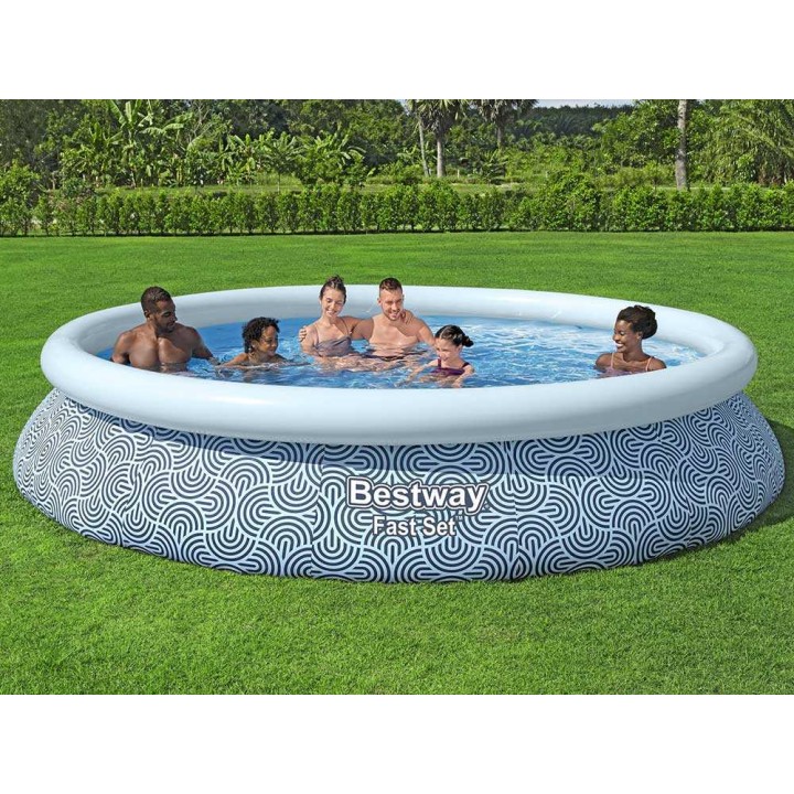 Bestway Fast Set 57313 puhallettava uima-allas, 457 × 84 cm, suodatinpumppu 29 W