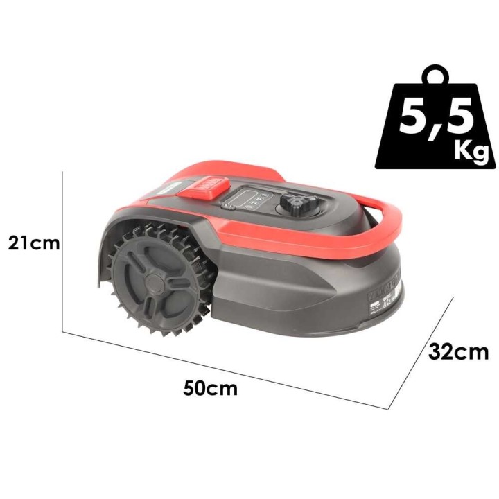 GeoTech RMG-500 robottiruohonleikkuri, 500 m², rajakaapeli, 20 V, 16 cm
