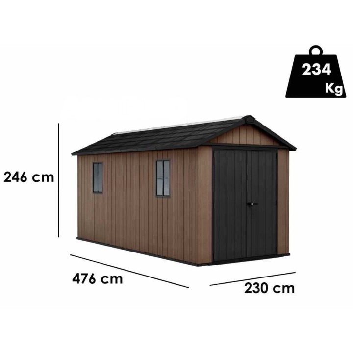 Keter Newton+ 7515/1575 puutarhavaja, 230 × 476 × 246 cm