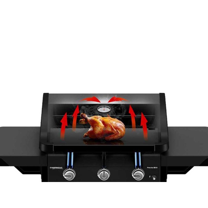 Campingaz Plancha EX3 -kaasugrilli, 7,5 kW, emaloitu valurautalevy