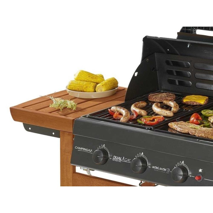Campingaz Adelaide 3 Woody L Dual Gas -kaasugrilli, 14 kW, 60 × 45 cm