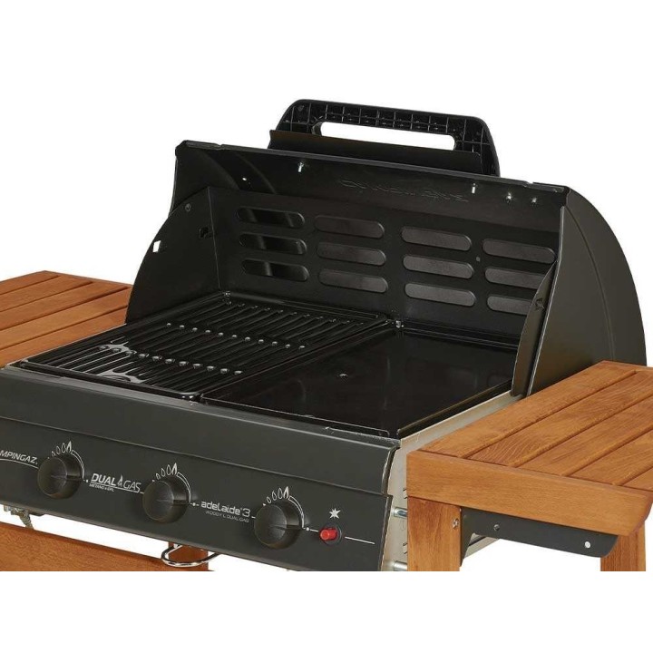 Campingaz Adelaide 3 Woody L Dual Gas -kaasugrilli, 14 kW, 60 × 45 cm