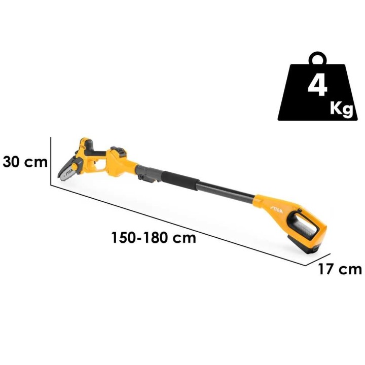 Stiga PR 100e akkukäyttöinen oksasaha teleskooppivarrella, 20 V / 2 Ah