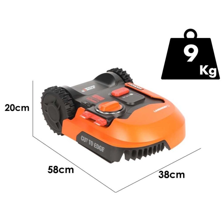 Worx Landroid S250 WR168E robottiruohonleikkuri, 20 V, 250 m², rajalanka