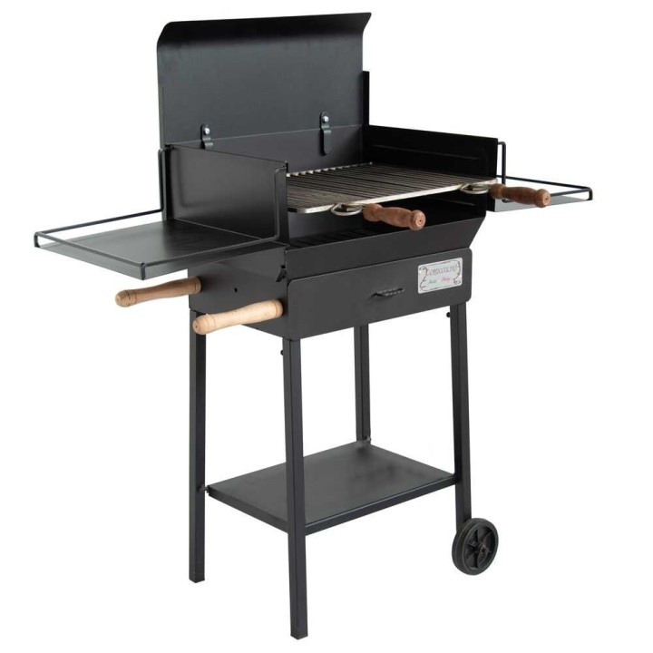 Cruccolini Cortona hiiligrilli 50 37 cm ruostumaton ritilä kansi