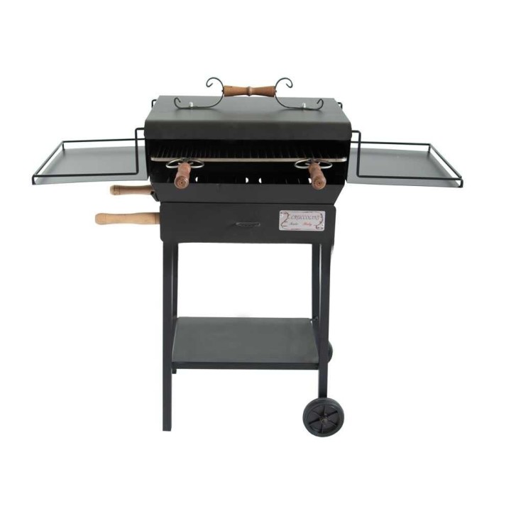 Cruccolini Cortona hiiligrilli, 50 × 37 cm, ruostumaton ritilä, kansi