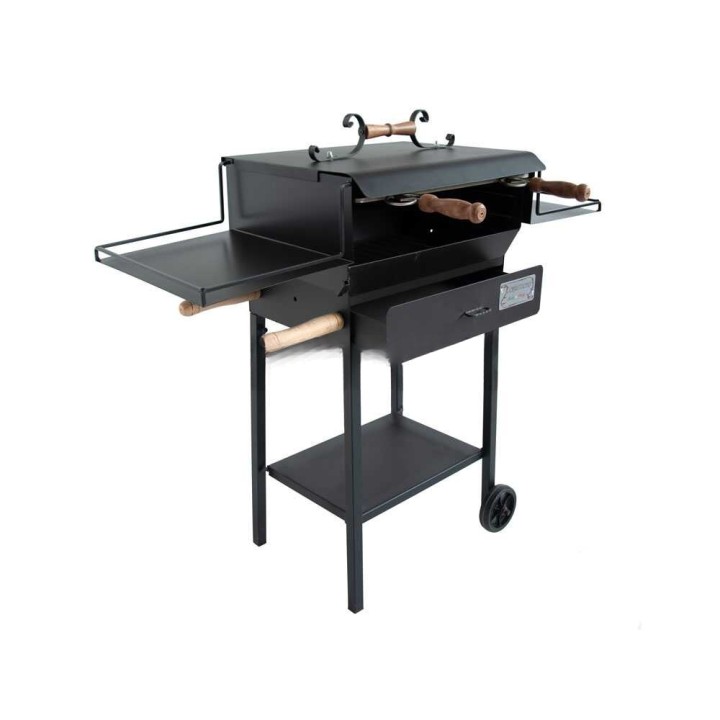 Cruccolini Cortona hiiligrilli, 50 × 37 cm, ruostumaton ritilä, kansi
