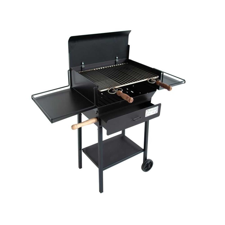 Cruccolini Cortona hiiligrilli, 50 × 37 cm, ruostumaton ritilä, kansi