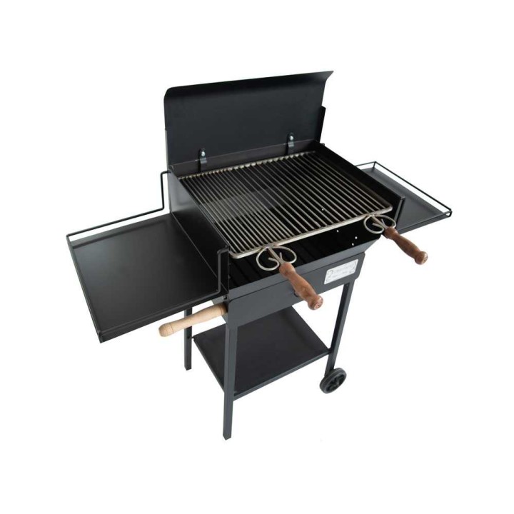 Cruccolini Cortona hiiligrilli, 50 × 37 cm, ruostumaton ritilä, kansi