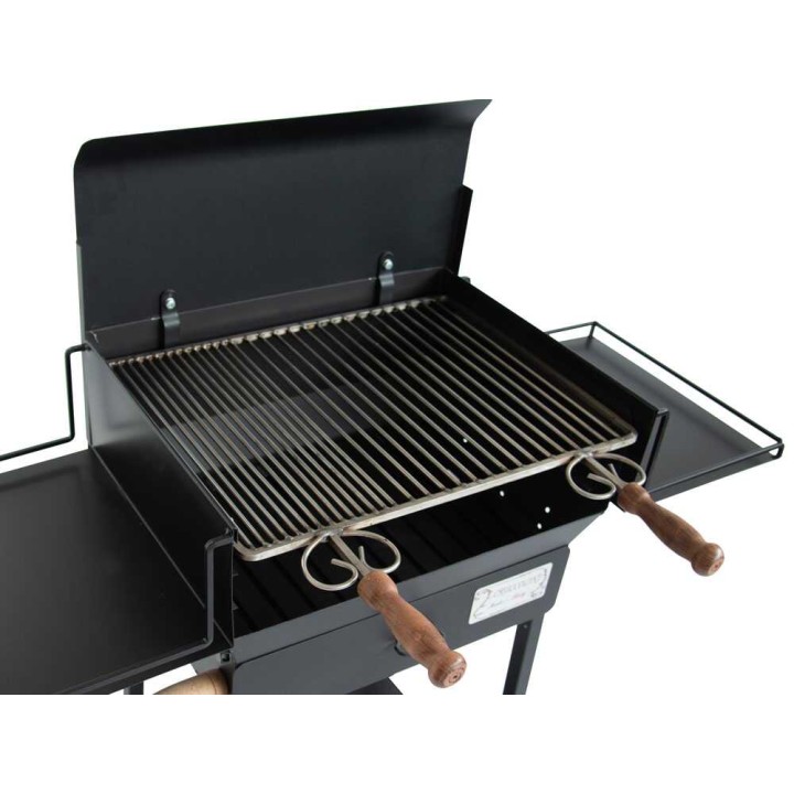 Cruccolini Cortona hiiligrilli, 50 × 37 cm, ruostumaton ritilä, kansi