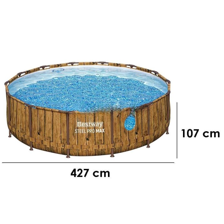 Bestway Steel Pro Max Splashview 561JM pyöreä allas, Ø427 × 107 cm, 13 030 l