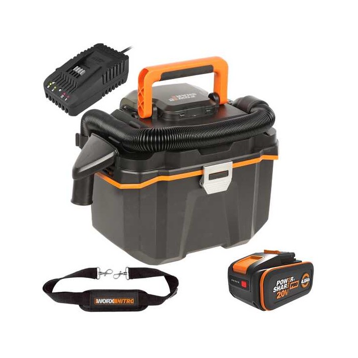Worx Nitro WX031 märkä ja kuivaimuri 20 V 4 Ah 8 l