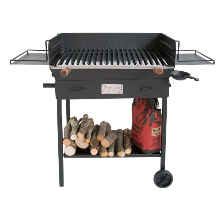 Cruccolini Festa Plus puu- ja hiiligrilli, ruostumaton ritilä 69 × 46 cm