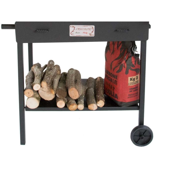 Cruccolini Festa Plus puu- ja hiiligrilli, ruostumaton ritilä 69 × 46 cm