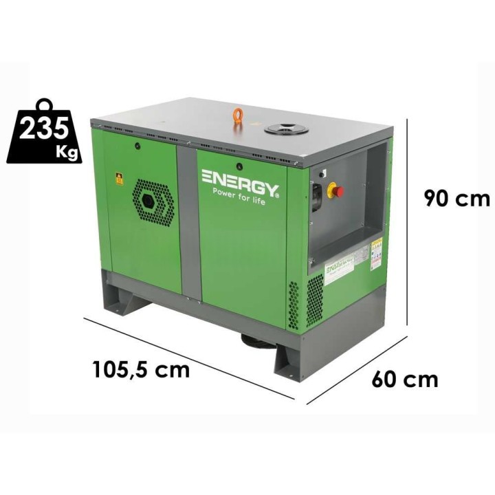 Energy EY-12.5TDE-SA AVR dieselgeneraattori, 9 kW, kolmivaiheinen, ATS