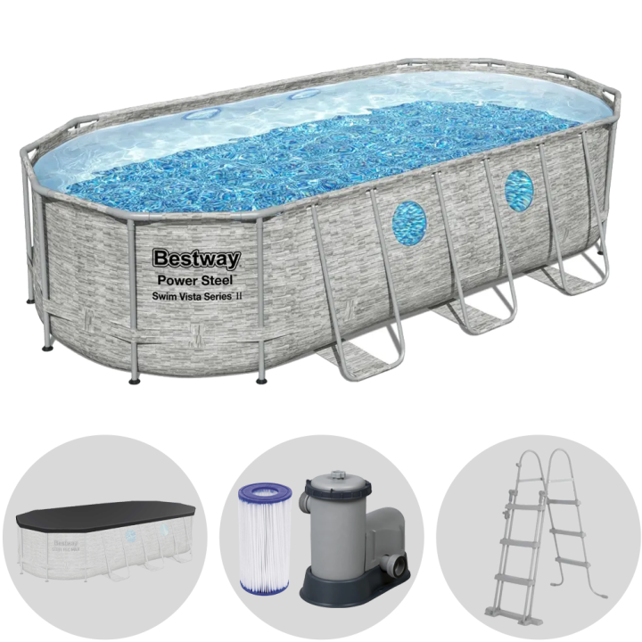 Bestway Steel Pro Max Splashview 56716 soikea uima allas 549 274 122 cm