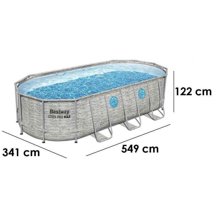 Bestway Steel Pro Max Splashview 56716 soikea uima-allas, 549 × 274 × 122 cm