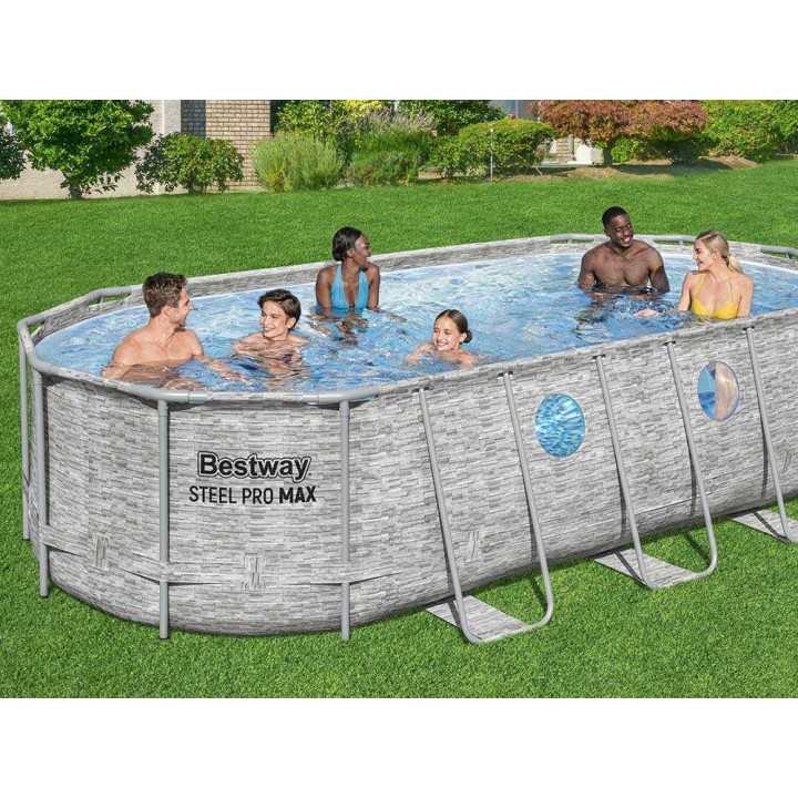 Bestway Steel Pro Max Splashview 56716 soikea uima-allas, 549 × 274 × 122 cm