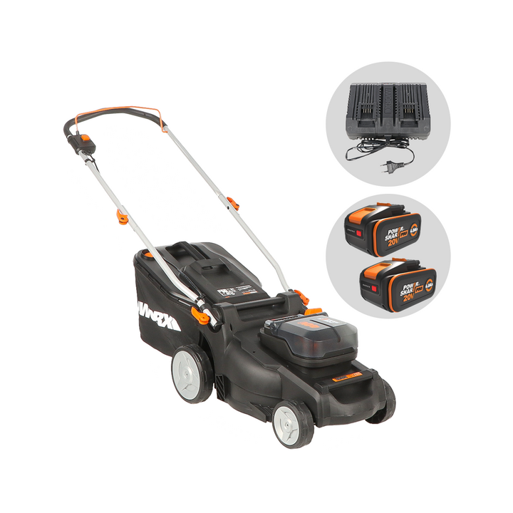 Worx Nitro WG737E akkuleikkuri 37 cm 40 V 4 Ah 2 kpl 40 l