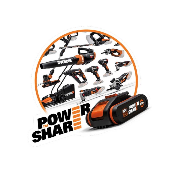 Worx Nitro WG737E akkuleikkuri 37 cm, 40 V, 4 Ah, 2 kpl, 40 l