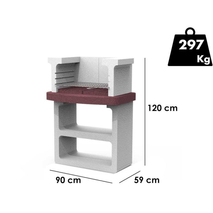 Linea VZ Ischia New hiiligrilli, 67 × 40 cm:n ritilä, kolme paistokorkeutta