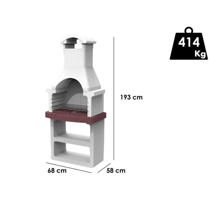 Linea VZ Rimini New hiiligrilli, sementti, 67 × 40 cm