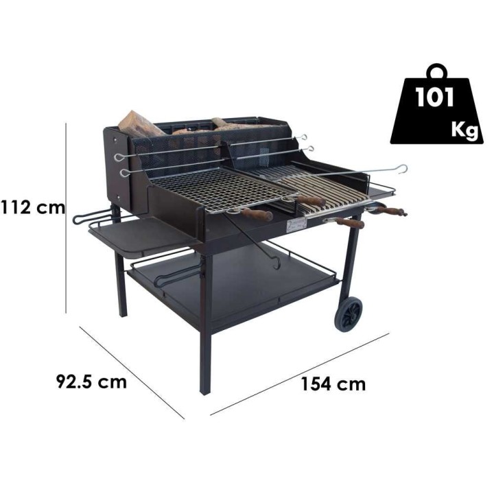 Cruccolini Little Tuscany puu- ja hiiligrilli, 94 × 56 cm, 101 kg