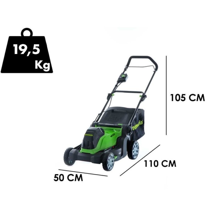 Greenworks G48LM41ST25K2X akkuruohonleikkuri ja nauhatrimmeri, 48 V, 2 × 2 Ah