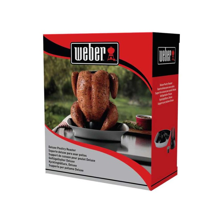 Weber deluxe-kypsennysteline siipikarjalle, keraaminen pinnoite, 20,5 × 24,5 × 17,5 cm