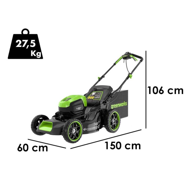Greenworks GD48LM46SPIIK4 akkuruohonleikkuri, 48 V, 46 cm, 4 Ah