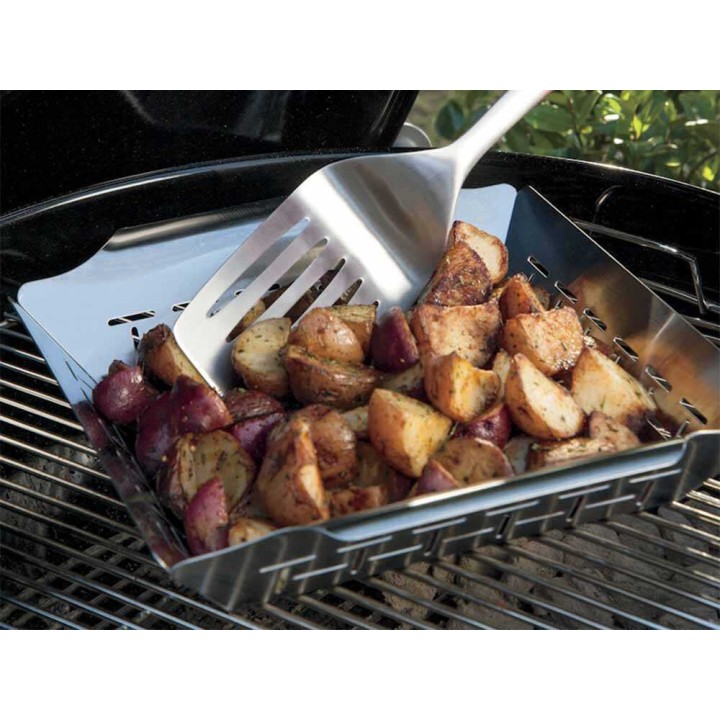 Weber Deluxe -grillauskori kasviksille ja pienille lihapaloille, ruostumaton teräs