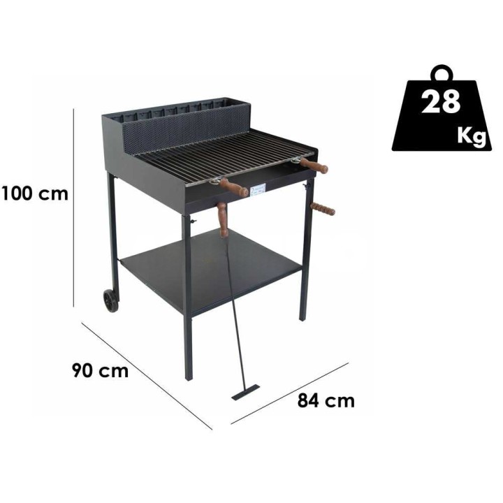 Cruccolini Fuocone Oliveto Maxi puu- ja hiiligrilli, 67 × 44 cm, 28 kg