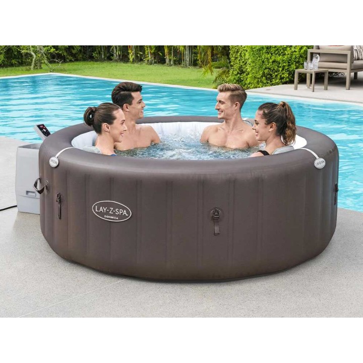 Bestway Lay-Z-Spa Dominica HydroJet 6001S ulkoporeallas, 196 × 196 × 71 cm, 5–6 henkilöä