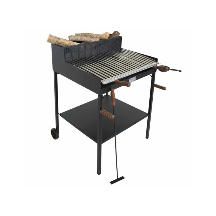 Cruccolini Belvedere Maxi -puu- ja hiiligrilli, 67 × 46 cm, ruostumaton ritilä