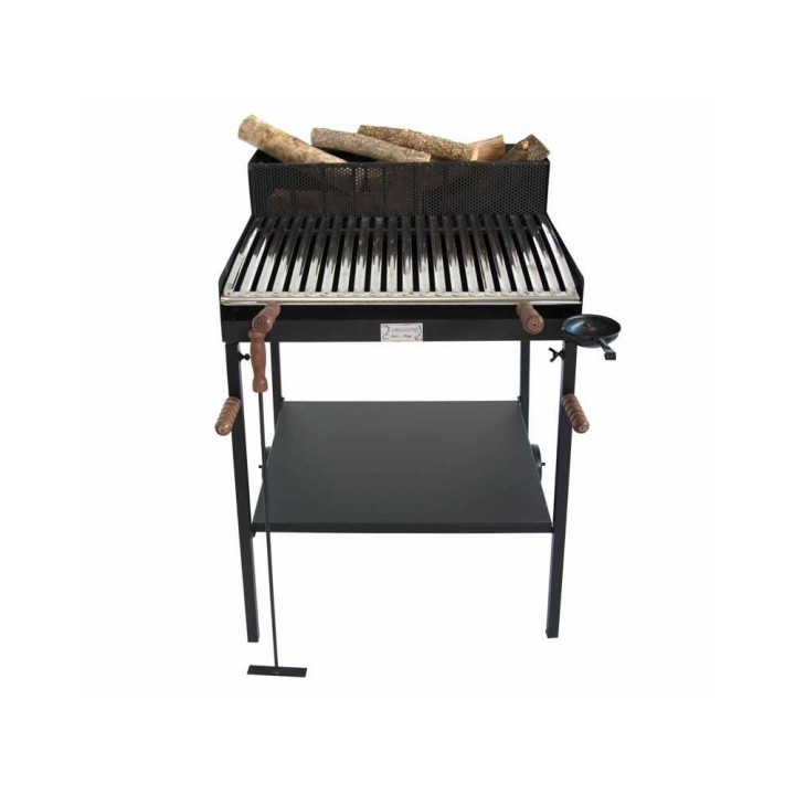 Cruccolini Belvedere Maxi -puu- ja hiiligrilli, 67 × 46 cm, ruostumaton ritilä