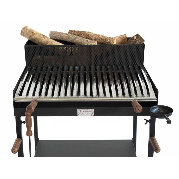 Cruccolini Belvedere Maxi -puu- ja hiiligrilli, 67 × 46 cm, ruostumaton ritilä