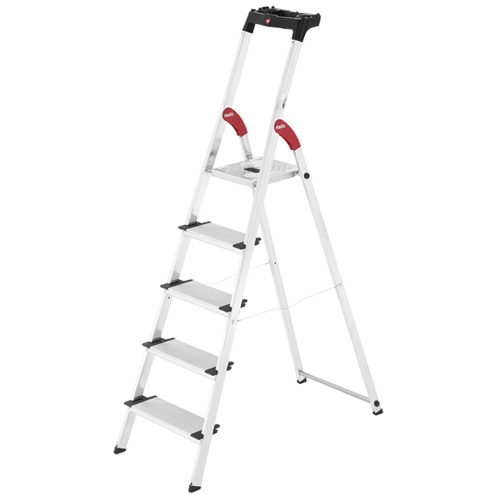 Hailo ProfiStep XXL 5 alumiinitikas 5 askelmaa 150 kg työskentelykorkeus 260 cm