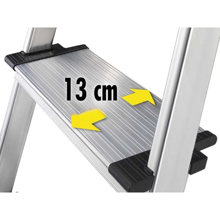Hailo ProfiStep XXL 5 -alumiinitikas, 5 askelmaa, 150 kg, työskentelykorkeus 260 cm