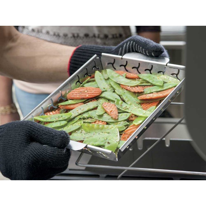 Weber vihannesastia grillaukseen, ruostumaton teräs, 30 × 22 × 3,3 cm
