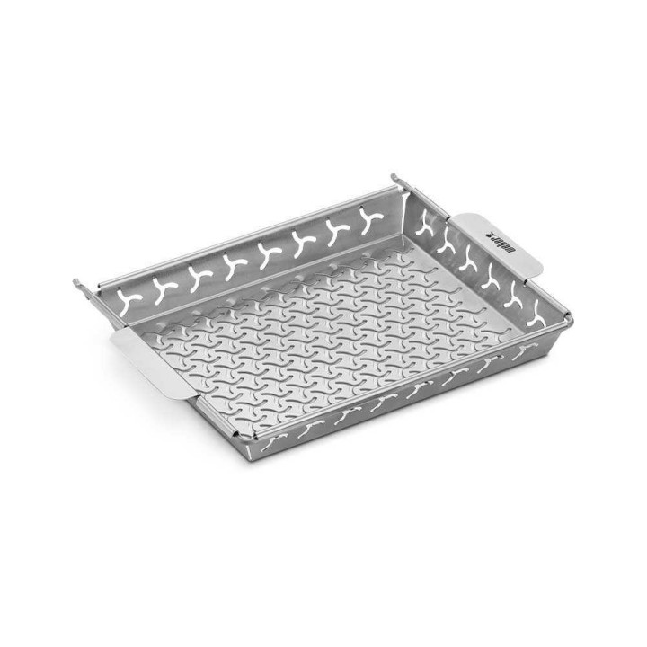 Weber vihannesastia grillaukseen, ruostumaton teräs, 30 × 22 × 3,3 cm