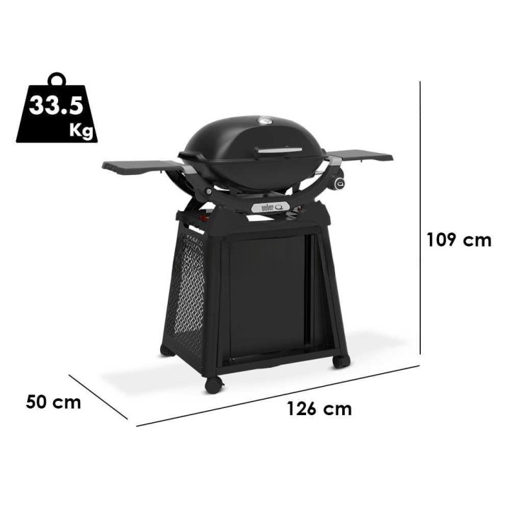 Weber Q2200N kaasugrilli Premium-kärryllä, 4,10 kW, 57 × 41 cm