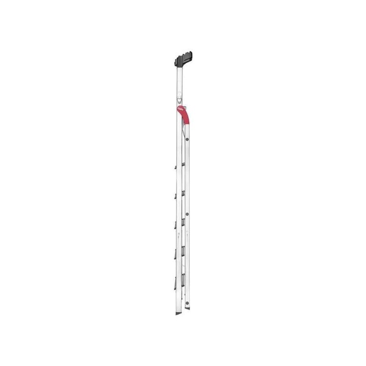 Hailo L60 6 -tasotikas, alumiini, kaide, 328 cm työskentelykorkeus