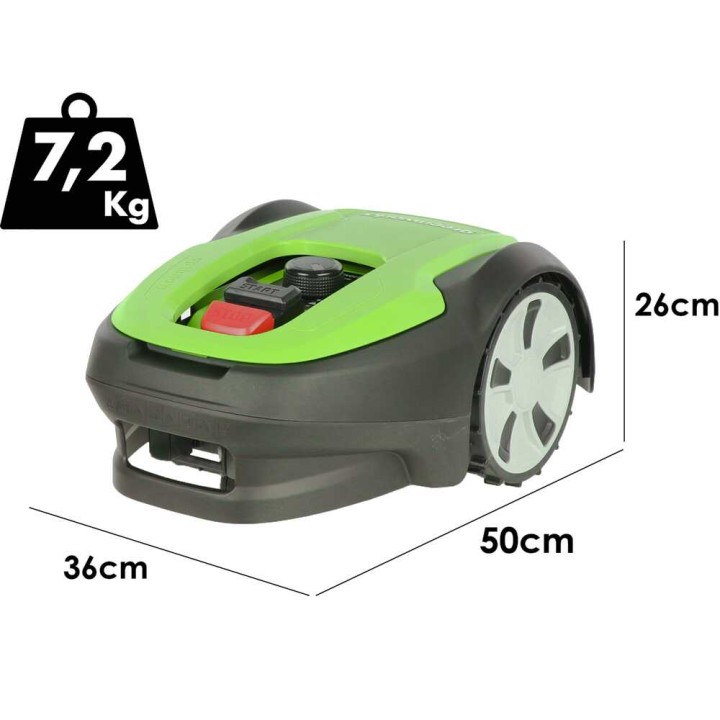 Greenworks OPTIMOW S robottiruohonleikkuri, 20 V, 300 m², rajakaapeli
